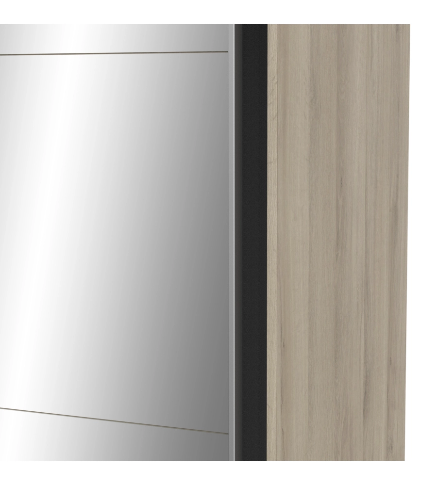 ARMADIO "GHOST" QUERCIA CON ANTE SCORREVOLI E SPECCHIO, 116X59X203 CM